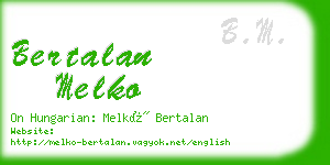 bertalan melko business card